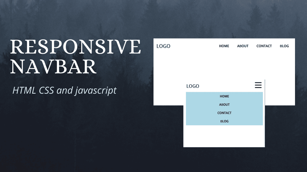 Responsive Navbar using HTML, CSS, and Javascript