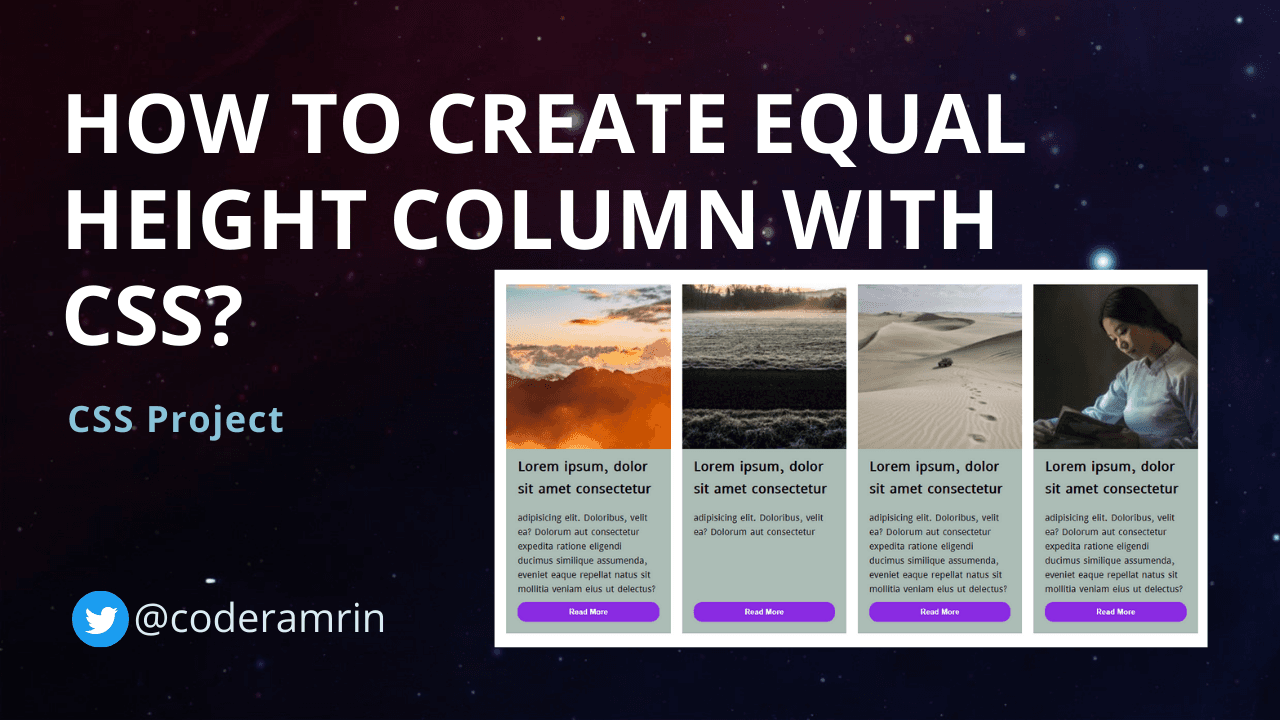 How to create an equal height column with CSS